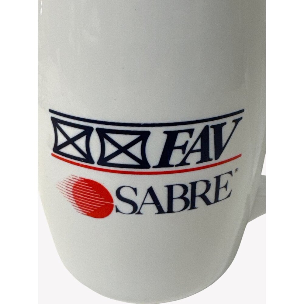 American Airlines Fly AAWay Vacations Coffee Mug White Red Blue FAV Sabre - Picture 4 of 9